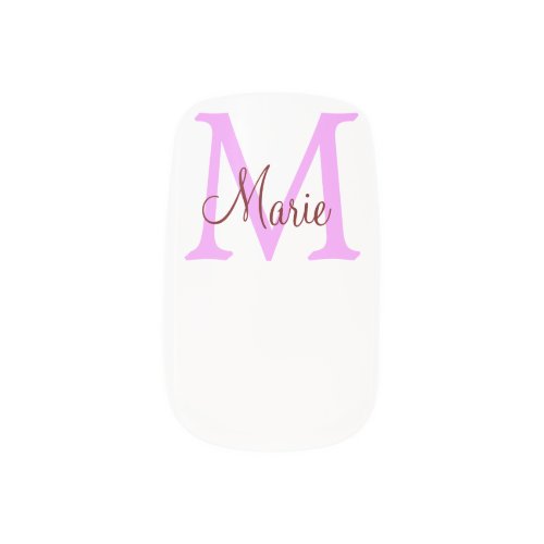 simple minimal add name monogram pink red    minx nail art