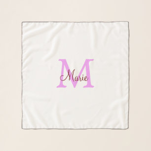 simple minimal add name monogram pink red scarf