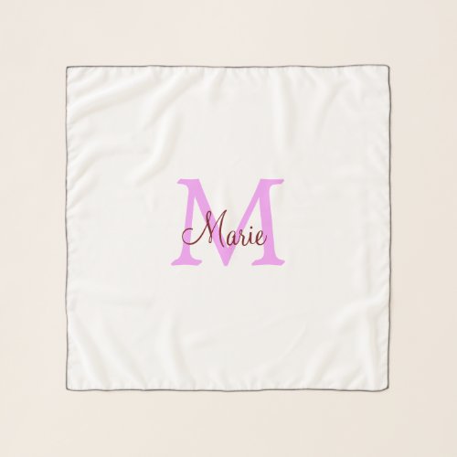 simple minimal add name monogram pink red    scarf