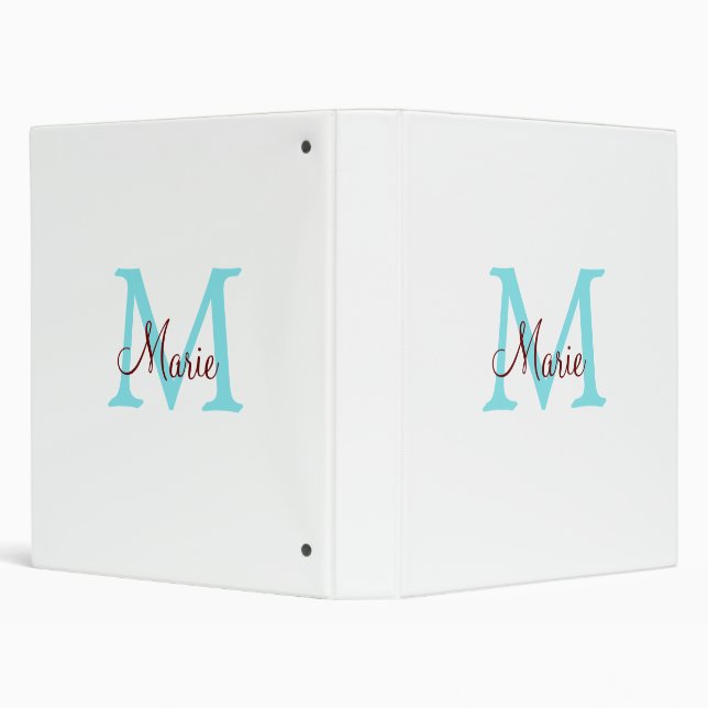 simple minimal add name monogram pink red   throw  3 ring binder (Background)