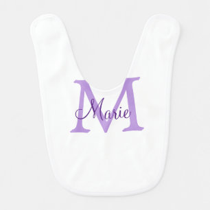 simple minimal add name monogram pink red throw baby bib