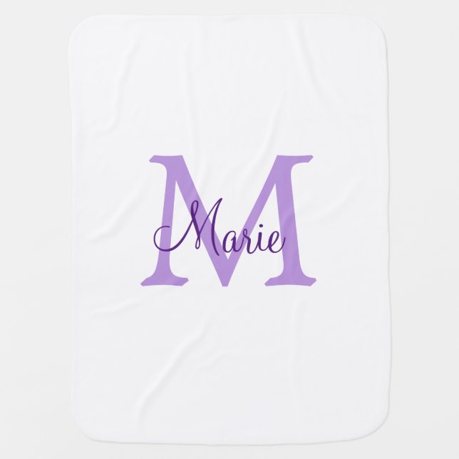 simple minimal add name monogram pink red   throw  baby blanket (Front)