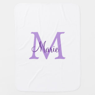 simple minimal add name monogram pink red   throw  baby blanket