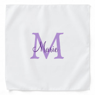 simple minimal add name monogram pink red throw bandana