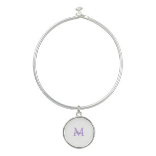 simple minimal add name monogram pink red throw bangle bracelet