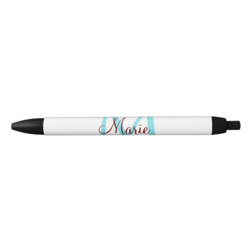 simple minimal add name monogram pink red   throw  black ink pen