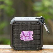 simple minimal add name monogram pink red   throw  bluetooth speaker (Insitu(Outdoor))