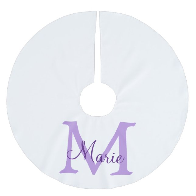 simple minimal add name monogram pink red   throw  brushed polyester tree skirt (Front)