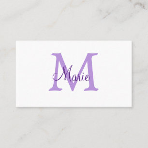 simple minimal add name monogram pink red throw business card