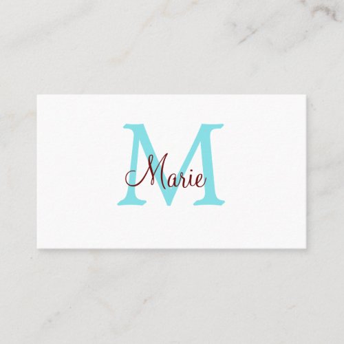 simple minimal add name monogram pink red   throw  business card