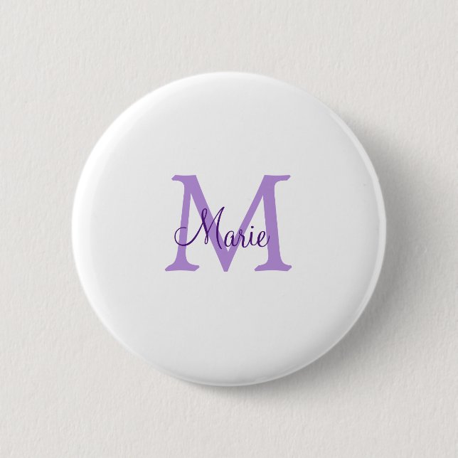 simple minimal add name monogram pink red   throw  button (Front)