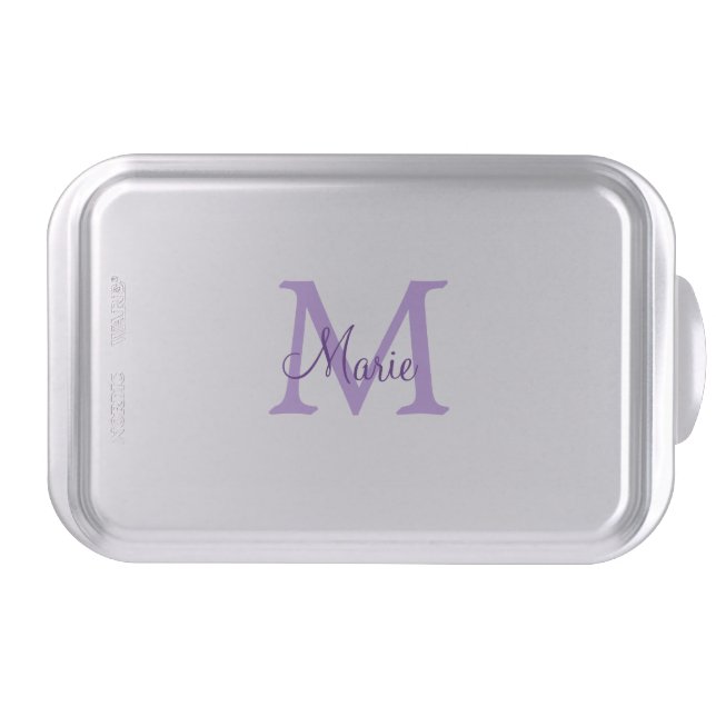 simple minimal add name monogram pink red   throw  cake pan (Front)