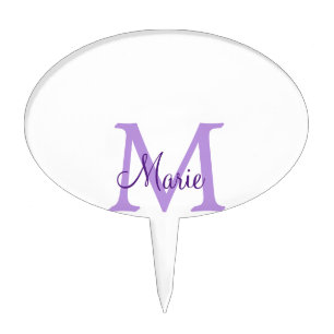 simple minimal add name monogram pink red throw cake topper