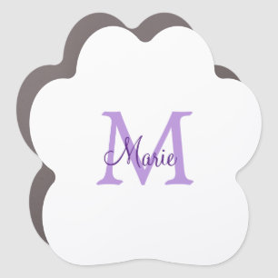 simple minimal add name monogram pink red throw car magnet