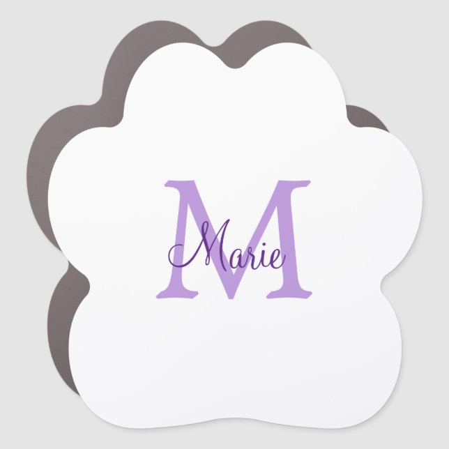 simple minimal add name monogram pink red   throw  car magnet (Front)