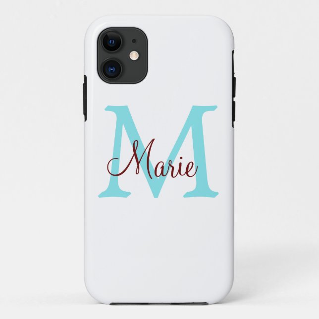 simple minimal add name monogram pink red   throw  Case-Mate iPhone case (Back)