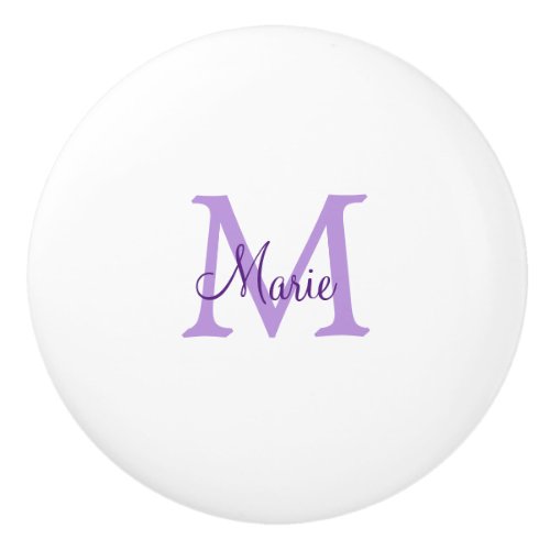 simple minimal add name monogram pink red   throw  ceramic knob