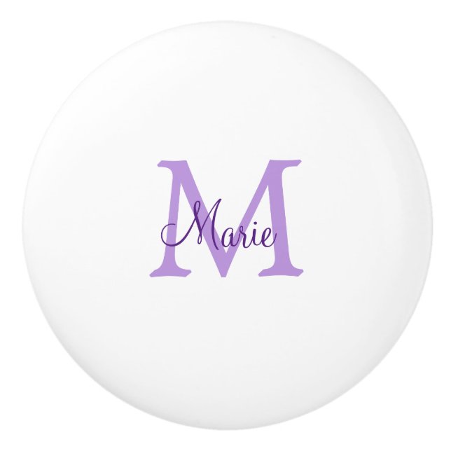 simple minimal add name monogram pink red   throw  ceramic knob (Front)