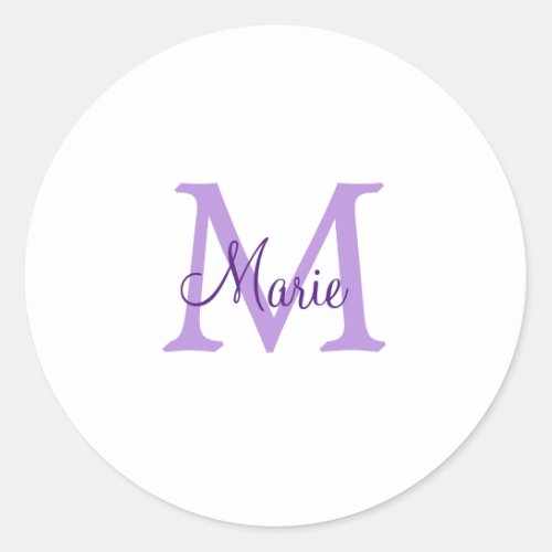 simple minimal add name monogram pink red   throw  classic round sticker