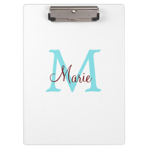 simple minimal add name monogram pink red throw clipboard