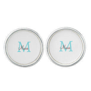 simple minimal add name monogram pink red throw cufflinks