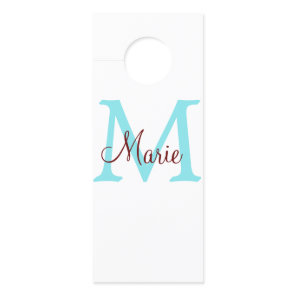 simple minimal add name monogram pink red   throw  door hanger