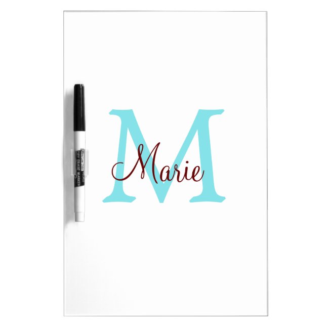 simple minimal add name monogram pink red   throw  dry erase board (Front)