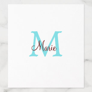 simple minimal add name monogram pink red throw envelope liner