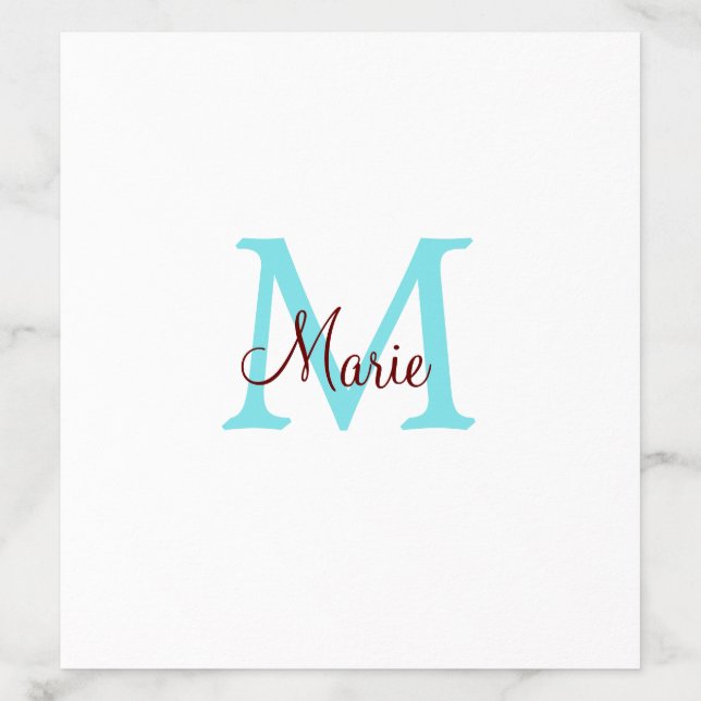 simple minimal add name monogram pink red   throw  envelope liner (Design)