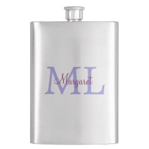 simple minimal add name monogram pink red   throw  flask