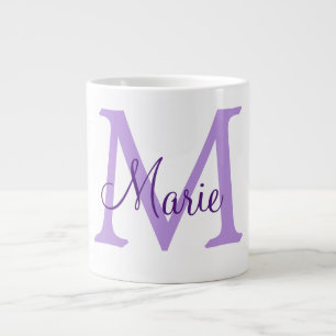 simple minimal add name monogram pink red   throw  giant coffee mug