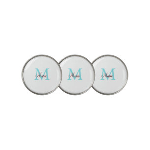simple minimal add name monogram pink red   throw  golf ball marker