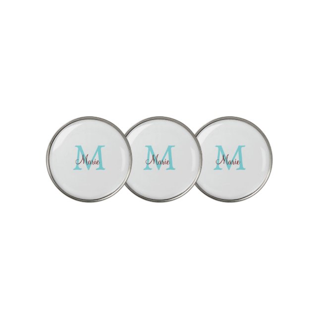 simple minimal add name monogram pink red   throw  golf ball marker (3 Up)