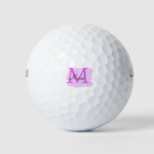 simple minimal add name monogram pink red   throw  golf balls