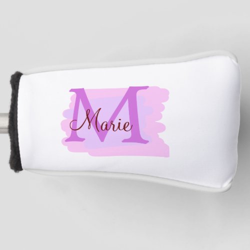simple minimal add name monogram pink red   throw  golf head cover