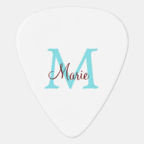 simple minimal add name monogram pink red throw guitar pick