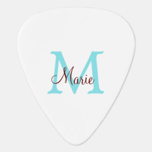 simple minimal add name monogram pink red   throw  guitar pick