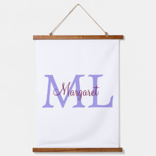 simple minimal add name monogram pink red   throw  hanging tapestry