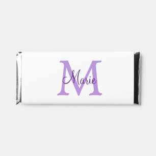 simple minimal add name monogram pink red throw hershey bar favors