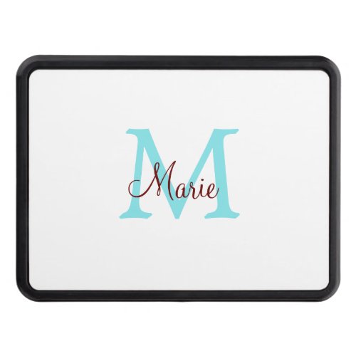 simple minimal add name monogram pink red   throw  hitch cover