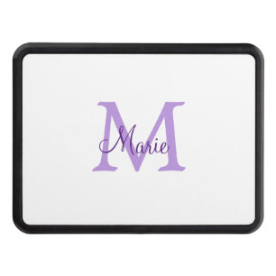 simple minimal add name monogram pink red throw hitch cover