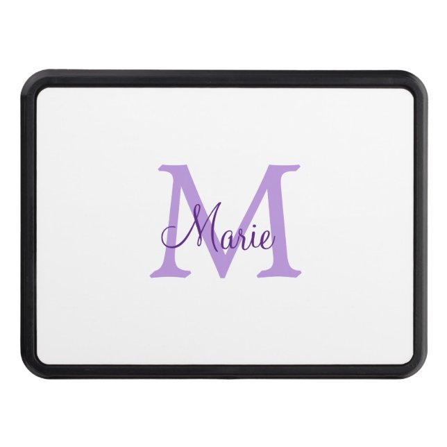simple minimal add name monogram pink red   throw  hitch cover (Front)