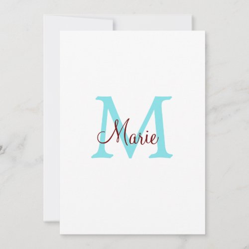 simple minimal add name monogram pink red   throw  holiday card