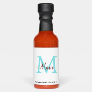 simple minimal add name monogram pink red throw hot sauces