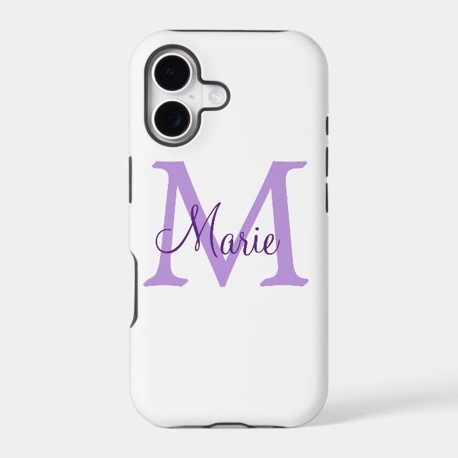 simple minimal add name monogram pink red   throw  iphone case (Back)