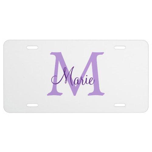 simple minimal add name monogram pink red   throw  license plate