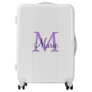 simple minimal add name monogram pink red throw luggage