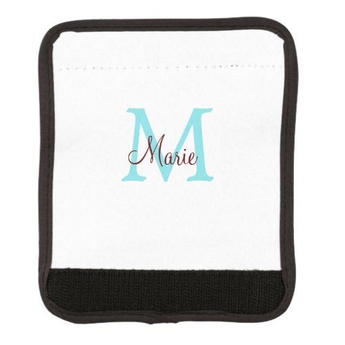 simple minimal add name monogram pink red   throw  luggage handle wrap