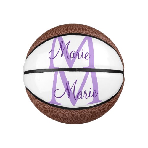 simple minimal add name monogram pink red   throw  mini basketball