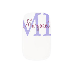 simple minimal add name monogram pink red   throw  minx nail art